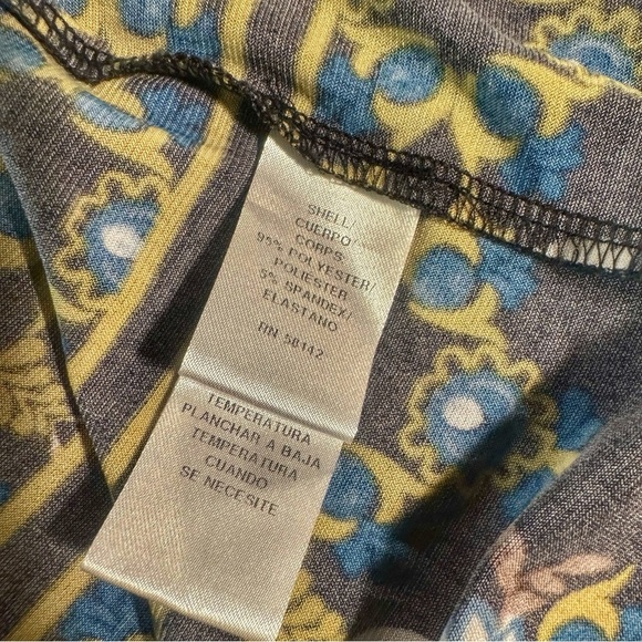 Maggy London Blue Kaleidoscope Paisley Print Bell Sleeve Shift Dress Size 8 - Picture 6 of 14